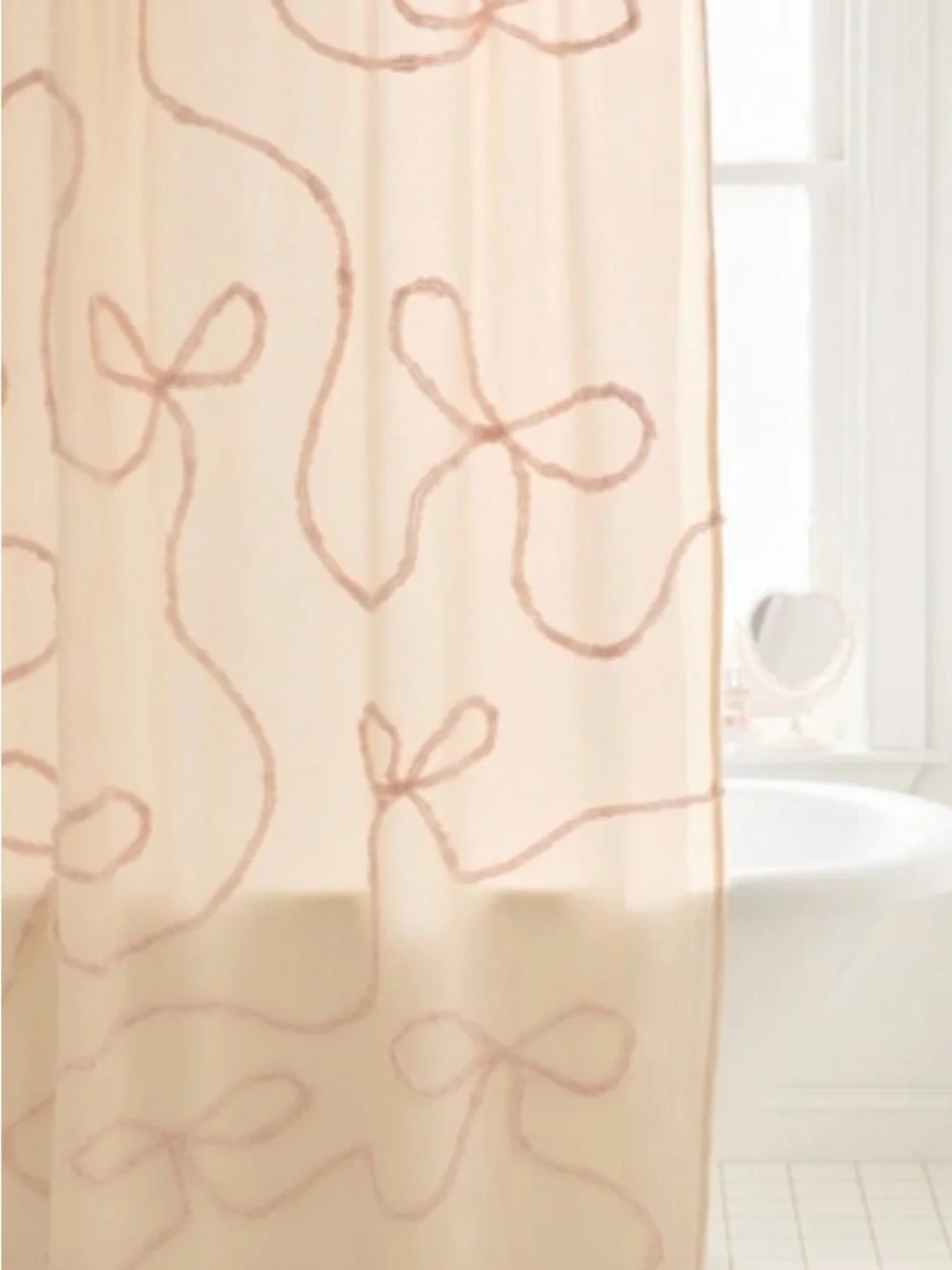 Brand new tufted bows shower curtain from Urban Outfitters